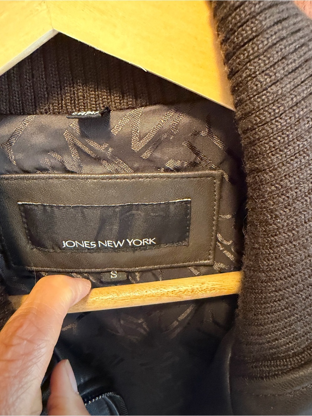 Vtg Jones New York Brown Leather Long Coat - Picture 3 of 3